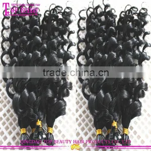 2016 Hot Sale Stick Tip Curly Hair Extensions Wholesale Price Very Natural Stick Tip Curly Hair Extensions thumbnail-1