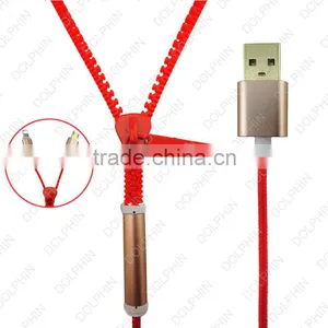 Cable Manufacturer! Micro Usb Cable for Samsung Usb Cable 2 in 1 Zipper Earphone Headphone thumbnail-4