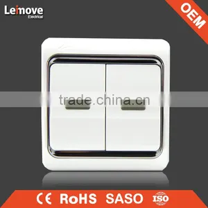 European and Classic Two Gang One/two Way Wall Switch thumbnail-1