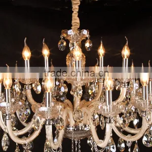 Golden Round Crystal Candle Chandelier thumbnail-4