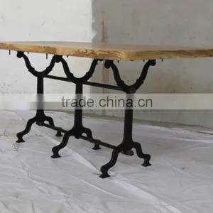 Industrial Iron Wood Dining Table thumbnail-3