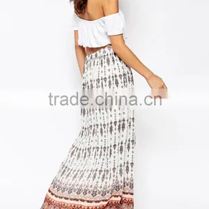 Bohemian Rayon Maxi Skirt Border Long Maxi Skirt thumbnail-2