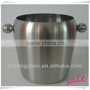 1.0L Stainless Steel Wine Ice Bucket With Handle thumbnail-1