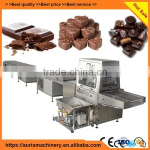 China Supplier 400 mm Chocolate Enrobing Machine Cookies Chocolate Coating Machine With 14 m Cooling Tunnel thumbnail-1