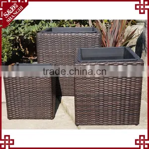 Set of 3 Square Shape Big Outdoor Decorative Flower Pots Garden thumbnail-3
