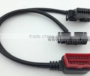 OBD2 Splitter Y Cable, Right-angle J1962M to 2 J1962F, Y Cable, 1ft thumbnail-1