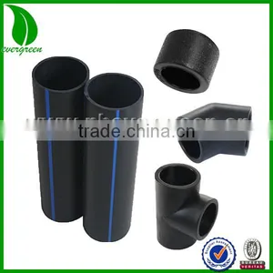 High Density Water Supply Hdpe Black Pipe With Blue Stripe thumbnail-1