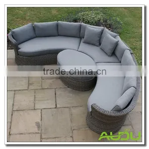 Audu Calabria Grey Rattan Garden Sofa thumbnail-1