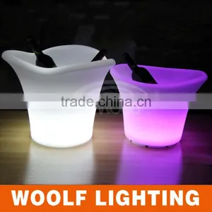 Modern Table Decor Small Color LED Lighted Ice Bucket thumbnail-1