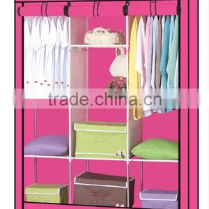 Single Canvas Effect Wardrobe Clothes Storage Cabinet thumbnail-2