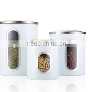 Multi-purpose White Stainless Steel Kitchen Storage Jar Set thumbnail-2