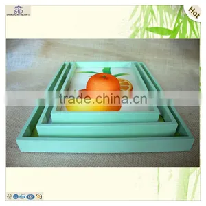 Set Vivid Pictures Fruit Rectangle Shape Wood Tray thumbnail-3