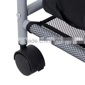 4 Compartments Chrome Laundry Sorter With Wheel thumbnail-6
