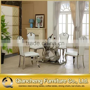 New Design Tempered Glass Heart Shape Dining Table thumbnail-4