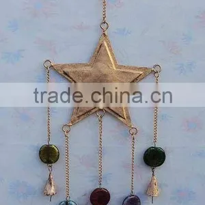 Decorative Star Bell Hangings, Decorative Cast Iron Hanging Bells, Antique Hanging Bells, Indian Art Hanging Bells, thumbnail-1