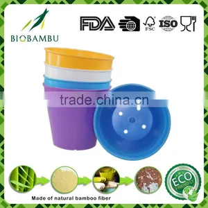 High Standard Welcome Best Sale Bamboo Fiber Eco Flower Pot thumbnail-1