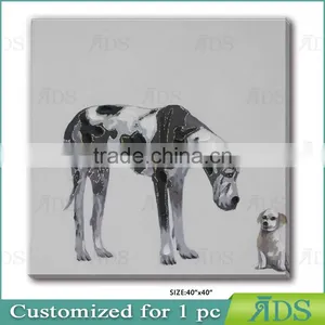 Pop Wall Art Girl With Cute Dog Oil Painting thumbnail-2