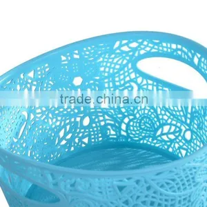 Lace Basket With 2 Sizes, Plastic Lace Basket With Handle, Round Shape Basket thumbnail-4