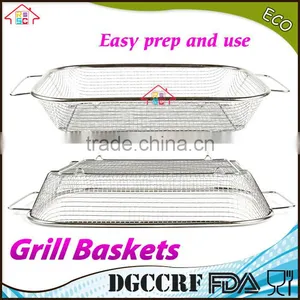 NBRSC BBQ Vegetable Stainless Steel Non-Stick Grill Basket Outdoor Cooking Grilling thumbnail-3