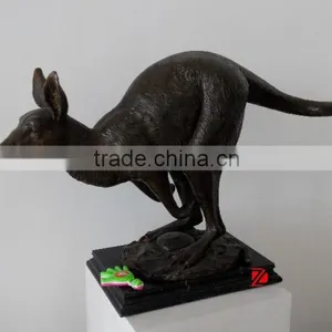Large Bronze Kangaroo Sculpture for Garden Decor thumbnail-1