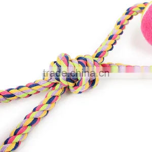 Pet Color Strands of Cotton Rope With Double Ball Eight Large Dog Figure 8 With Double Tennis Wholesale thumbnail-4