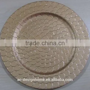 GOLD GLITTER PP PLASTIC CHARGER PLATE thumbnail-1