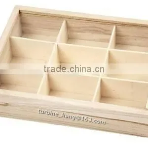 Plain Wooden Display Box Storage 9 Compartments thumbnail-1