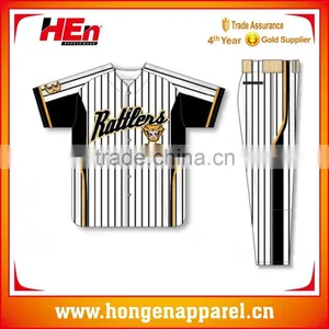 Hongen Apparel 2015-2016 New Designs Blank Baseball Jerseys Wholesale Custom Full Dye Sublimation Baseball Jerseys thumbnail-1