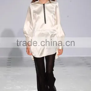 2016 Hot Sale Silk Satin Blouse Fashion Designs OEM Service thumbnail-5