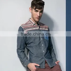 Mens Jeans Shirt With New Fashion Printed 22 thumbnail-1