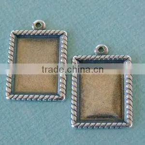 21x12mm Metal Bezel Connector Charms Diy Small Metal Bezel Charms for Jewelry Accessories thumbnail-2