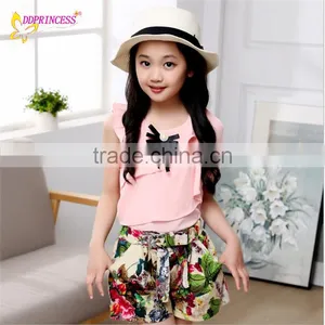 Large Stock Princess Dress Two Piece Suit for Children Casual Girl Dresses thumbnail-4