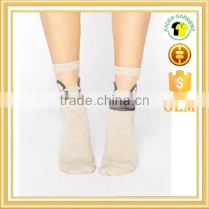 Custom Wholesale Pug Sheer Panel Socks Ribbed Cuff Opening Socks thumbnail-1