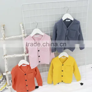 New Arrival Candy Color Cardigan Fancy Children Wool Sweater thumbnail-3