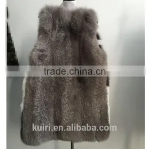 2016 New Design Woman Woolen Fox Fur Vest With Woolen Fur Overcoat thumbnail-6