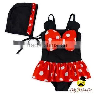 Fitness Cute Cartoon Character Strap Kids Flash Bow One Piece Little Girl Children Beach Clothes Swimwear thumbnail-2