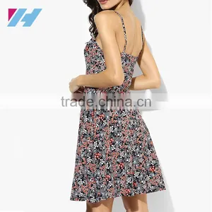 Latest Fashion Clothing 2016 Cami Dress Designs Photos Lace Collar Spaghetti Strap Mini Dresses thumbnail-3