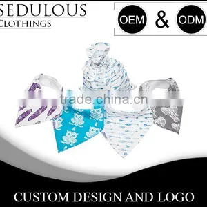 100% Organic Cotton Custom Printed Baby Bandana Triangle Bibs thumbnail-2