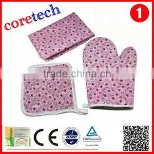 Hot Sale Printed Long Double Oven Mitt Gloves Factory thumbnail-1