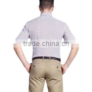 Stylish Men T-shirts Cheap Fancy Plaid Fabric t- Shirt for Men thumbnail-2