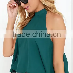 New Summer High Quality Sleeveless Plain Style Fashion Blouses From Garment Factories in China thumbnail-4
