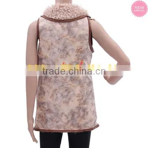 Stocked Extended Sizing Sherpa Leather Vest thumbnail-3