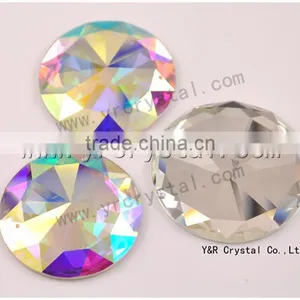 Round Crystal AB Flat Back Glass Mirror Stones for Wall thumbnail-6