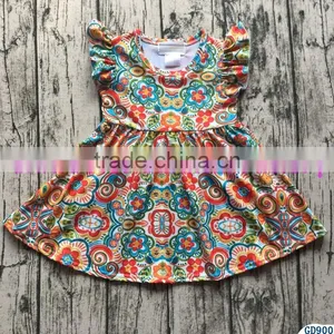 Remake Cotton Baby Summer Dress Kids Flutter Sleeves Clothes Baby Pearl Dress Outfit thumbnail-1