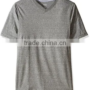 Men's v Neck Stand up Collar Red T-shirt thumbnail-4