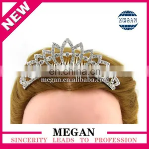 China Factory Price Children and Adult Rhinestone Tiara Comb Hair Crown thumbnail-3