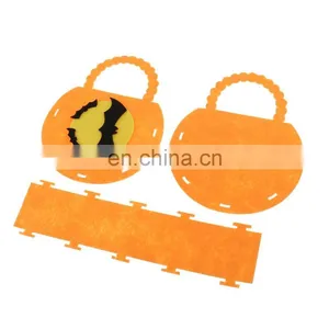 New Customized Printed Felt Trick Treat Tote Bags Halloween Felt Pumpkin Candy Bag thumbnail-4