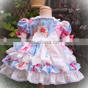 Baby GIrl Summer Flowers Turkey Vintage Spanish Lolita Princess Ball Princess Gown Dress for Girl Easter Birthday Party thumbnail-3
