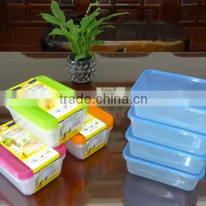 Supermarket Set of 4 Pcs Rectangular Plastic Food Storage Container / Food Storage Box 650ml thumbnail-1