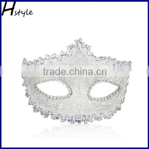 Flower Decor Fashion Feathered Lace Semi-transparent Masquerade Cosume Party Mask SC156 thumbnail-2